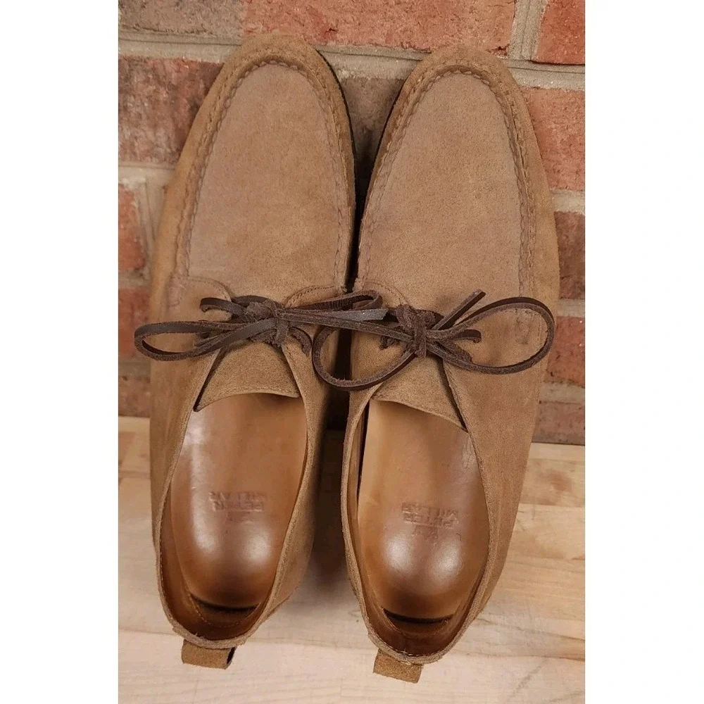 Peter Millar Mens Brown Super Soft Brazil Suede Moc Toe Chukka Boots Size 9 M